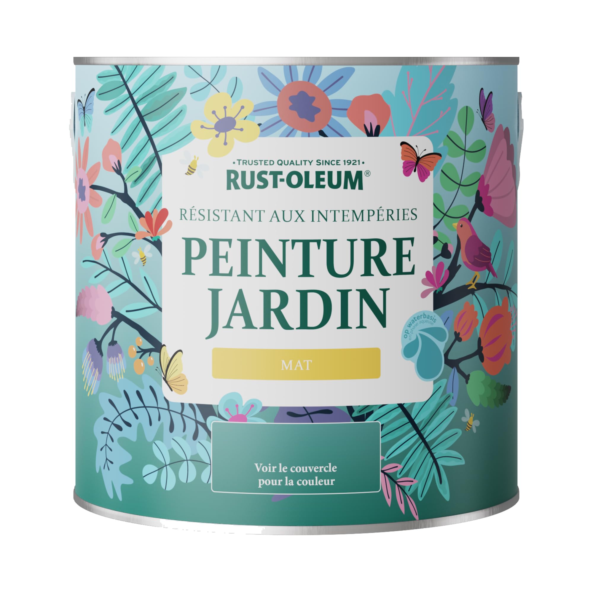 Rust-Oleum Peinture Jaune Résistante à l'humidité pour Jardins, Finition Mate - Sorbet Citron 2.5 litre