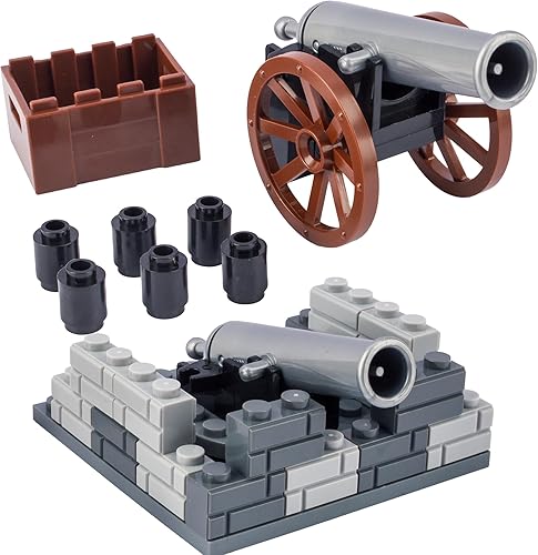 Toy Soldiers Figures Toy Set - Minifigura medieval de cañón de guerra compatible con las principales marcas, 3 años en adelante