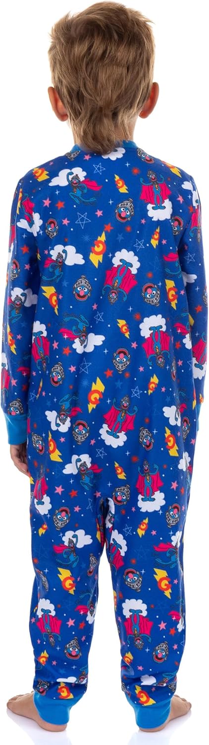 セサミストリート スーパーグローバー パジャマ 幼児 フリース ジップ フロント フットレス スリーパー