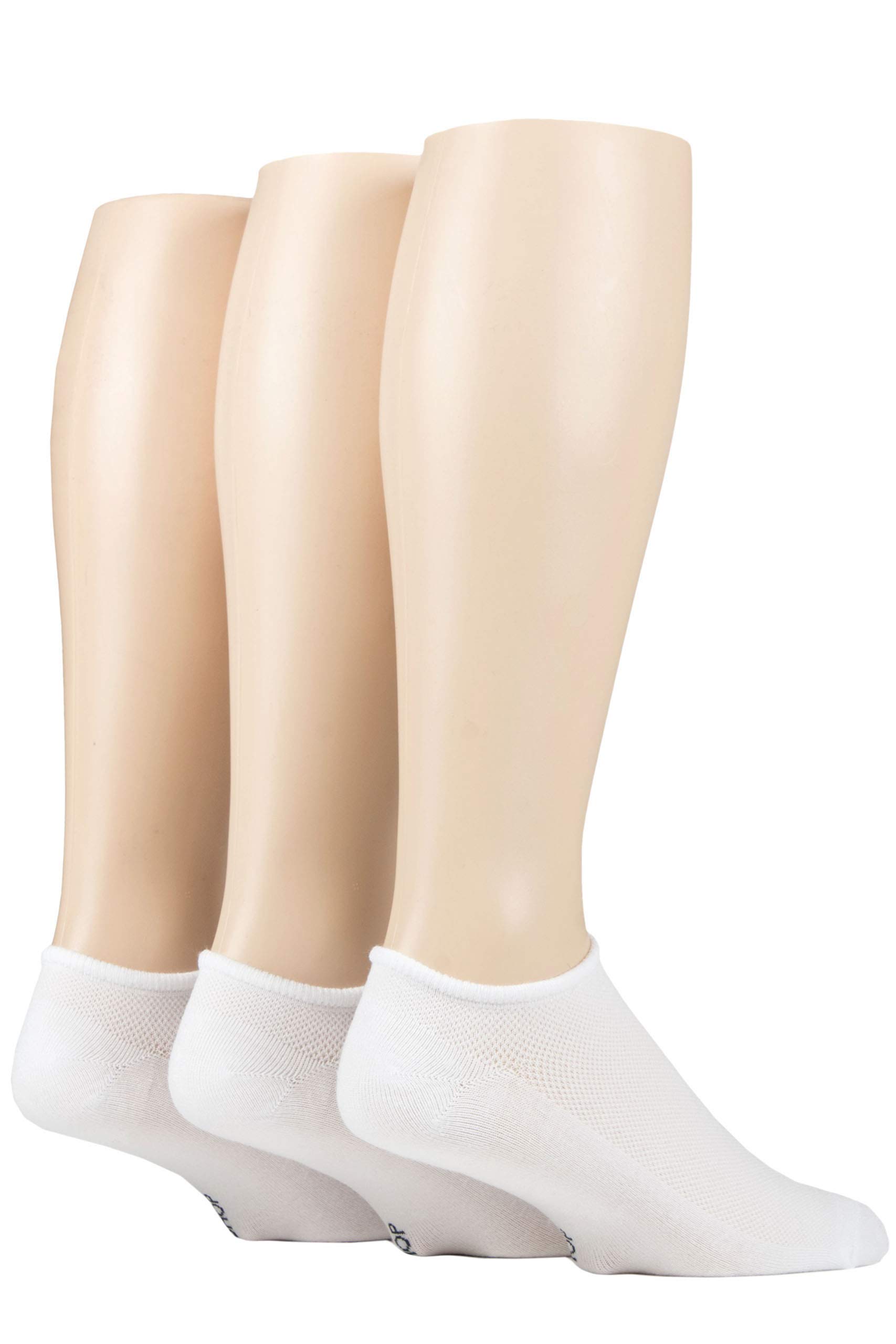Sockshop Men's White Bamboo Mesh Loafer Liner Socks Pack Of 3 (, 7-11)