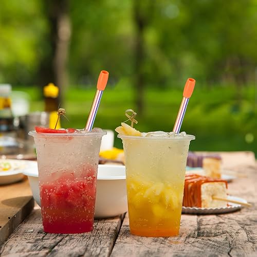 Miniatura 6 de uxcell 8 puntas de popote de silicona, cubiertas de paja de metal, puntas de popote suaves y reutilizables, aptas para popotes de acero inoxidable