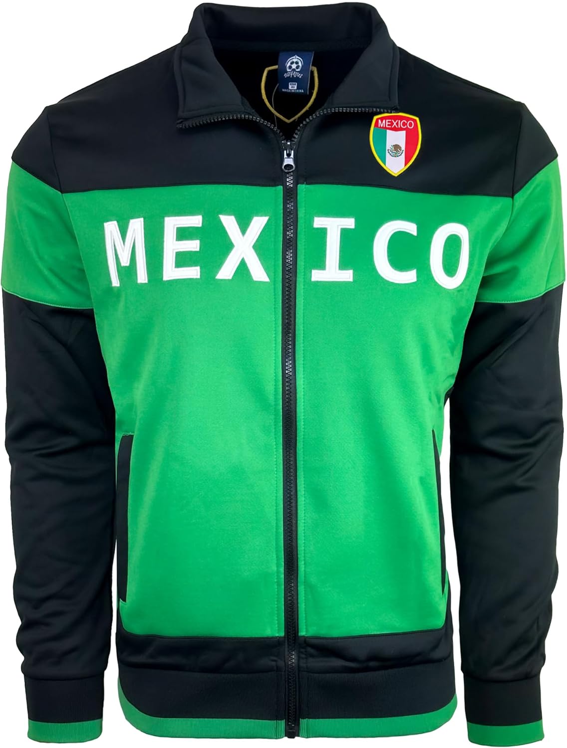 Men's Mexico Jacket, Full Zip Mexico Soccer Track Jacket With Zipper Pockets - Image 5