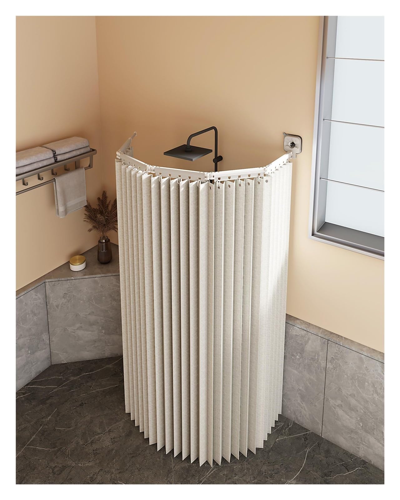 Tringle à rideau de douche rétractable pliable réglable et étanche