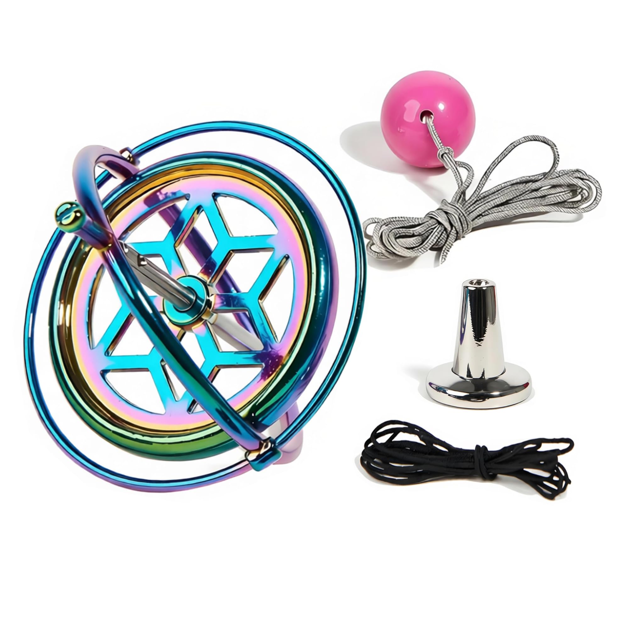 Joytech Precision Gyroscope Kill Time Metal Anti-Gravity Spinner Balance Toy Colorful JA05