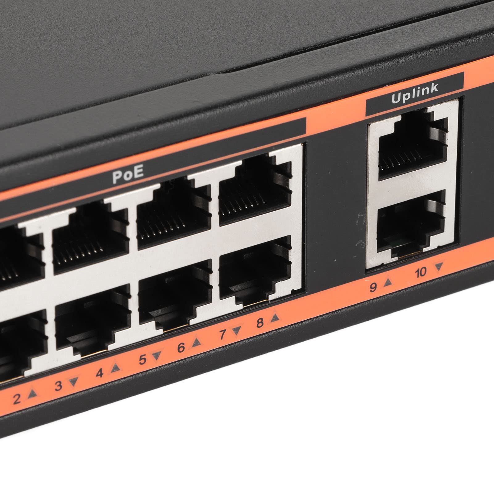 Commutateur Poe Gigabit 10 Ports, Prend en Charge la Détection Automatique des Appareils, 8 Ports Poe 1000M et 2 Ports de Liaison Montante 1000M, Distance de Transmission de 250M pour la Connexion