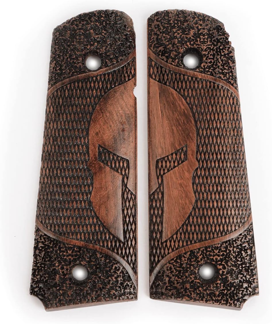 US Engraved Wooden Colt Grips - Sparta
