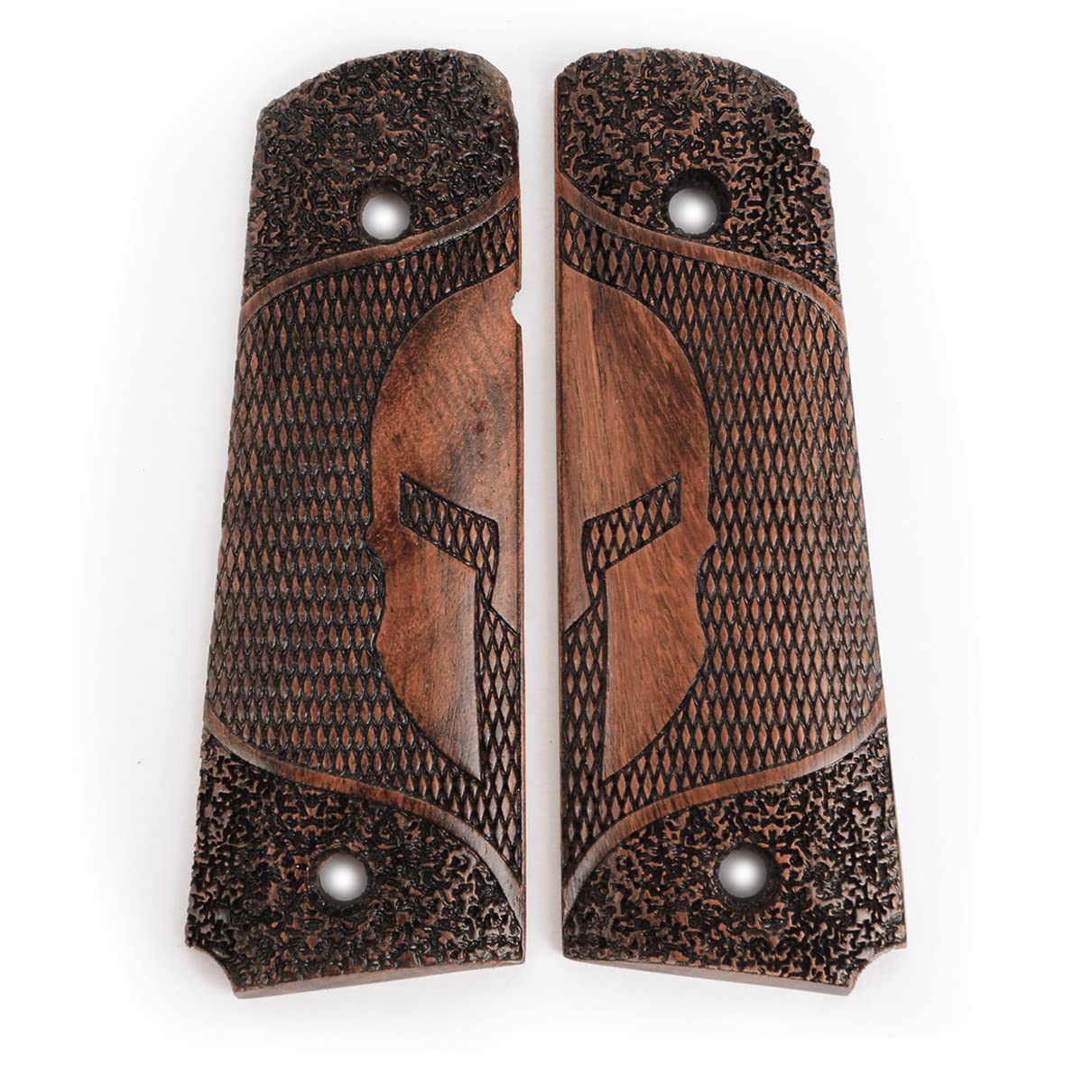 US Engraved Wooden Colt Grips - Sparta