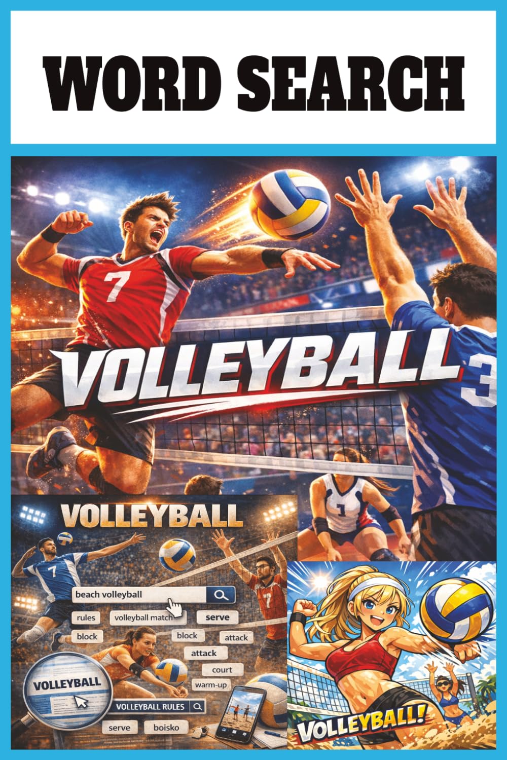 Word Search Volleyball: 50 Fun and Relaxing Volleyball‑Themed Word Search Puzzles for Teens, Adults, and Sports Fans
