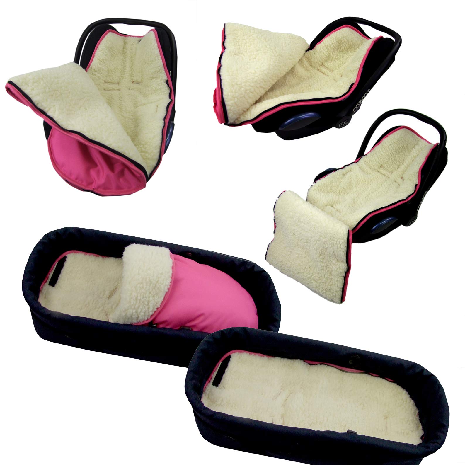 Chancelière d'hiver universelle pour porte-bébé, par ex. Maxi-Cosi, siège auto Römer, etc. *12 couleurs* Chancelière d'hiver en laine d'agneau