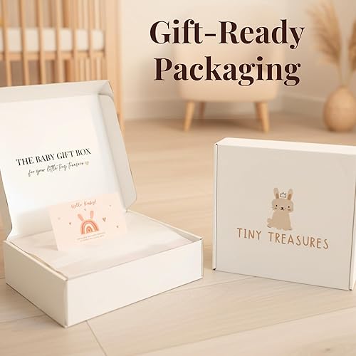 Miniatura 7 de Caja de regalo prémium para bebé, juego de regalo para bebé recién nacido con artículos esenciales para bebés, regalo de baby shower para niños y