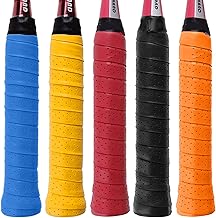 Badminton Racket Grip - 5 Pack Overgrip Tape, Anti-Slip, Breathable, and Durable for Tennis, Squash, and More