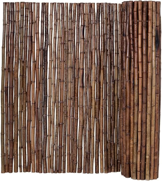 Backyard X-Scapes Bamboo Fencing Rolls Decorative Fence Panel Caramel Brown 4 ft H x 8 ft L