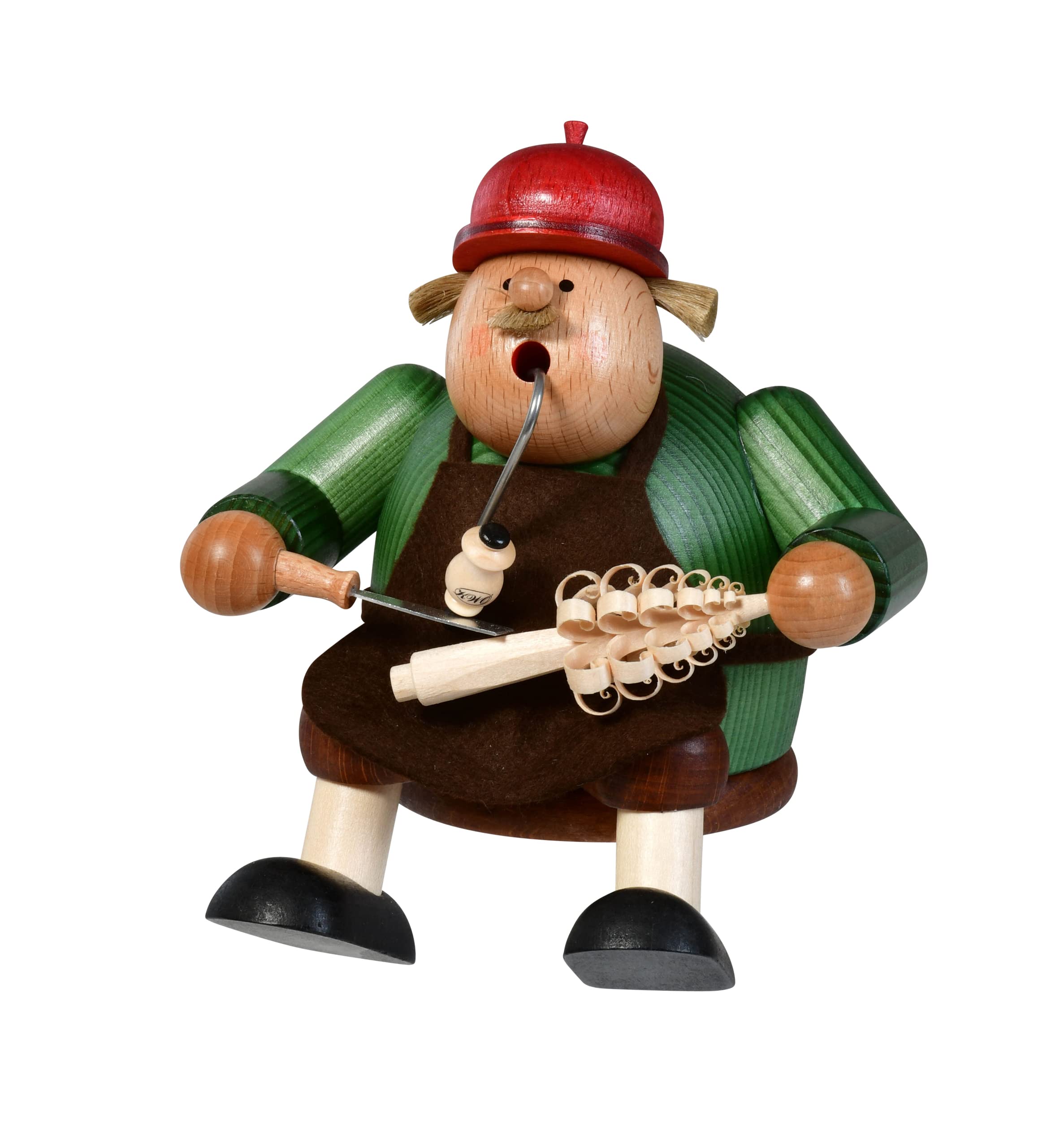 Räuchermann Edge Stool Chipboard Cutter W x H x D 14 x 16 x 11 cm Smoke Figure Incense Smoking Man Ore Mountains