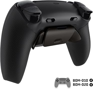 eXtremeRate Back Paddles Plus MAX RMB RISE Remap Kit with Clicky Trigger Stops & Rubberized Grip for PS5 Controller BDM-010 020, Remappable Real Metal Back Buttons Kit for PS5 Controller – Black