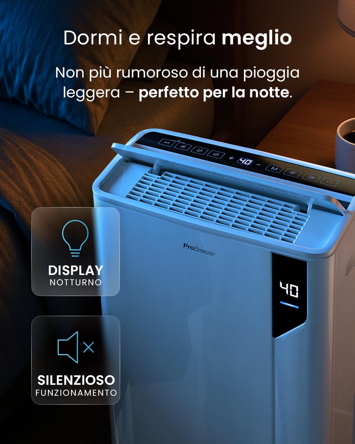 Grande serbatoio 5,5L con spegnimento automatico