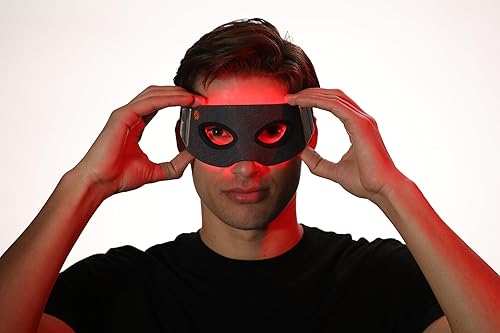 Máscara de ojos de luz roja reduce las ojeras y las arrugas, terapia de luz roja para tratamiento y rejuvenecimiento debajo de los ojos,