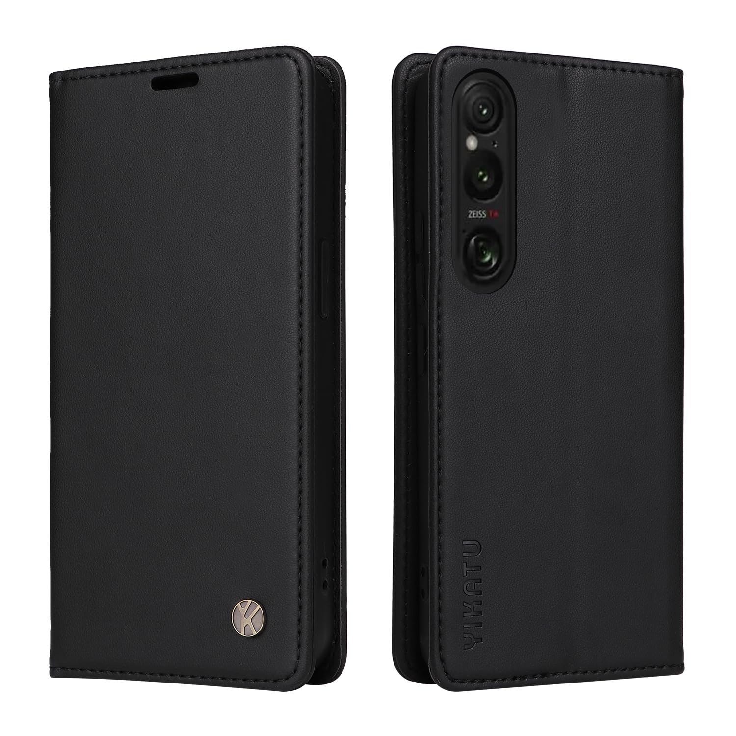 YBFJCE Case for Sony Xperia 1 VI PU Leather Wallet Cover,Flip Folio Case with Card Holders,Magnetic Phone Cover Compatible with Sony Xperia 1 VI,Black
