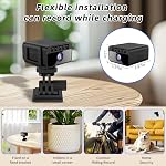 Mini Caméra espionne 4K UHD Caméra de sécurité intérieure avec vision nocturne, alertes de détection de mouvement, double stockage SD/Cloud, 2,4GHz WiFi, 5H Batterie, télécommande pour boutique de bureaux (S)