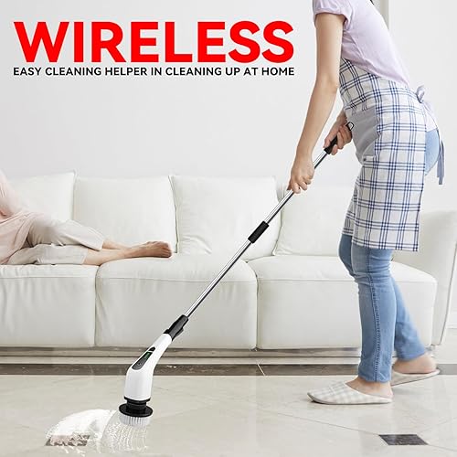Miniatura 8 de Limpieza del hogar Este limpiador eléctrico y giratorio cepillos para limpiar el piso, el baño, mojado y olvido limpiador de ducha