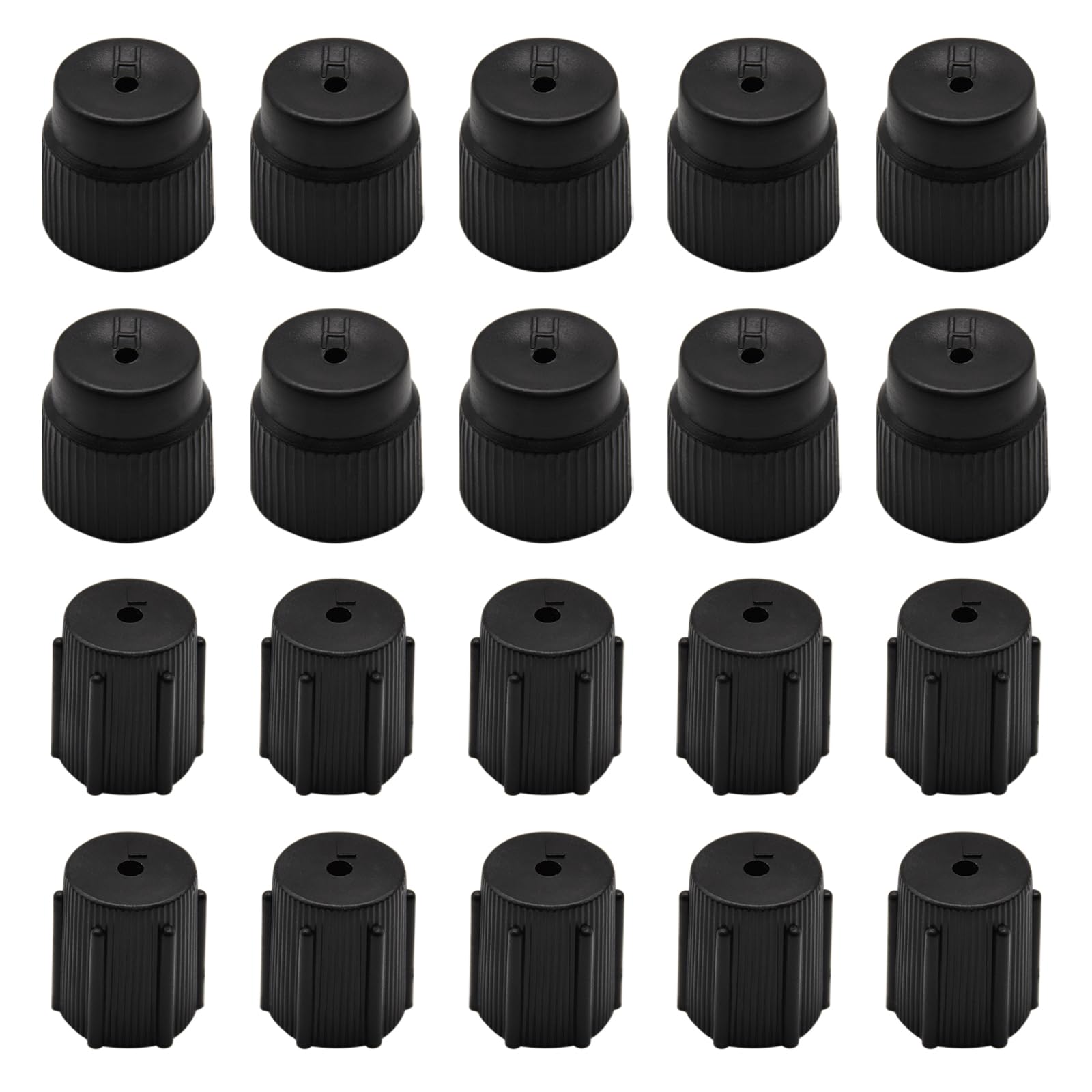 Set di 20 tappi per valvole per climatizzatori, adattatore per auto, set di tappi di ricambio con servizio R134a, sistema AC, riparazione del condizionatore d'aria (13 mm/16 mm)
