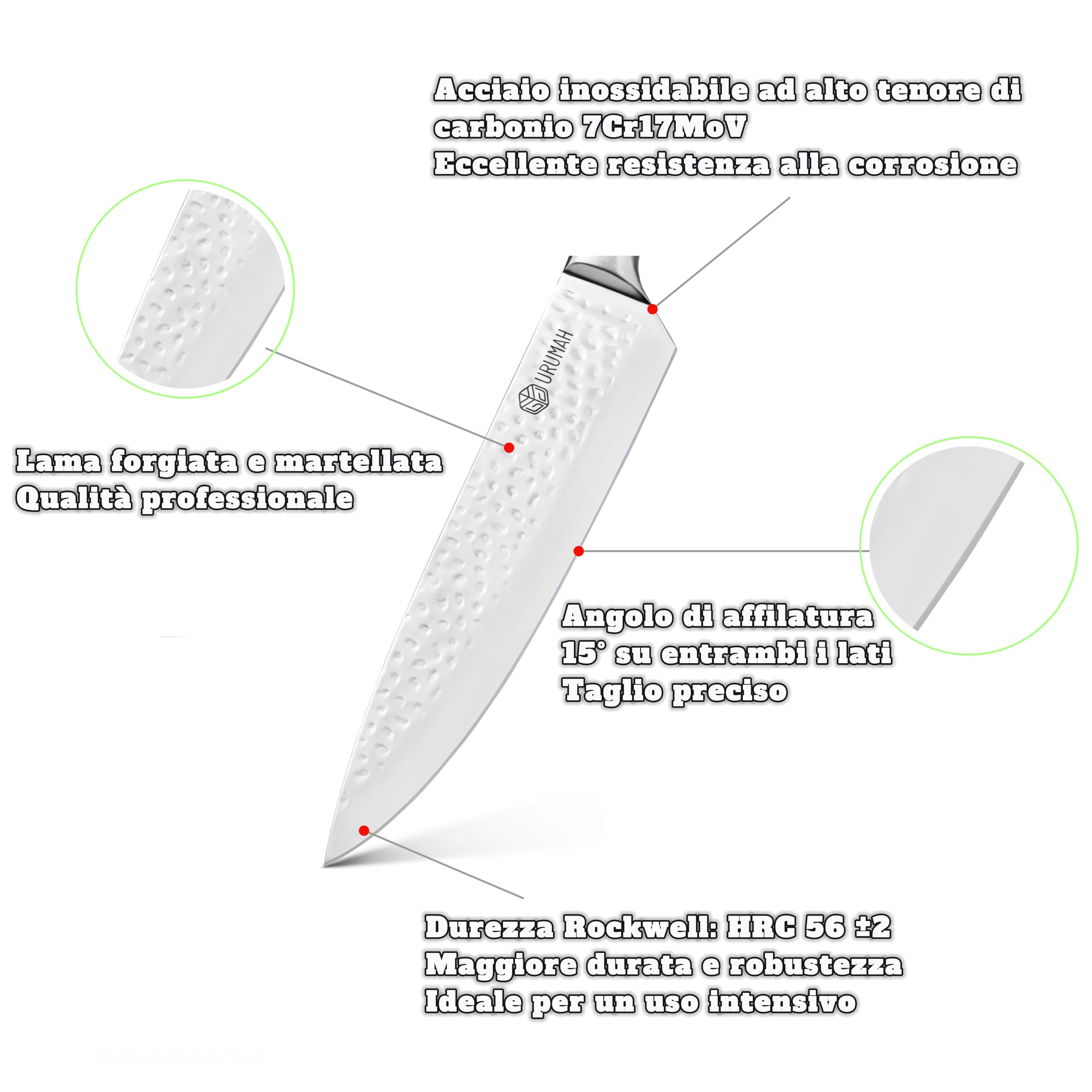 Coltello Giapponese Coltello da Cucina Kiritsuke in acciaio ad alto tenore di carbonio con impugnatura in legno e custodia protettiva e confezione Regalo