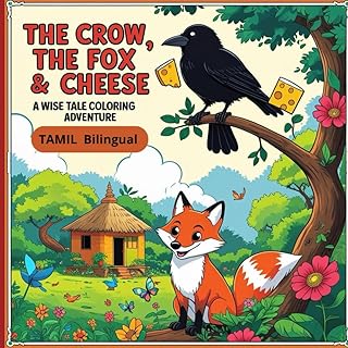 The Crow, the Fox & the Cheese: A Wise Tale Bilingual Coloring Adventure: Fun Moral bilingual Stories to Read, Color & Learn for Ages 5–8 in TAMIL