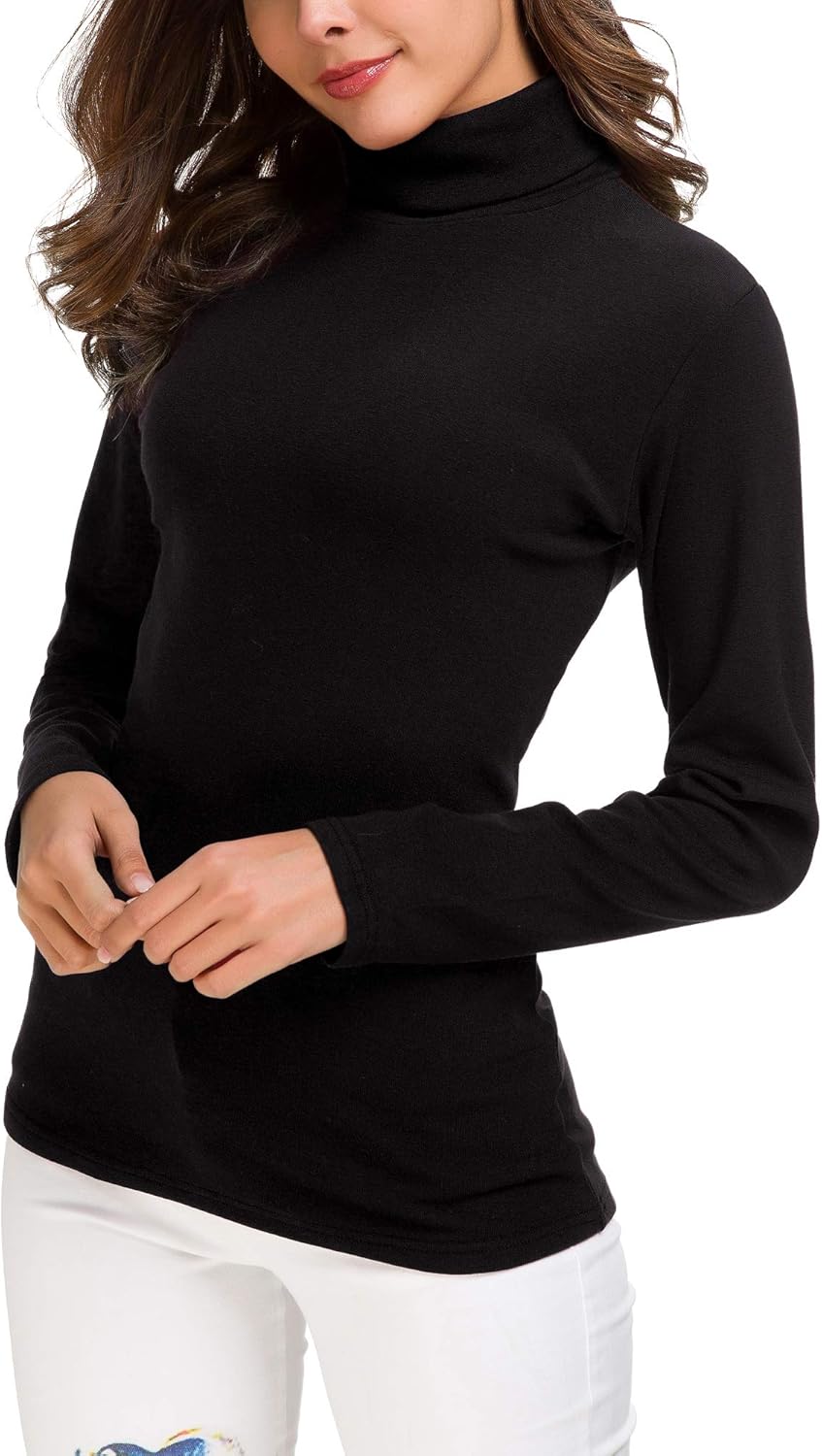 EXCHIC Women's Long Sleeve Turtleneck Sweater Slim Fitted Knitted Pullover Sweater Tops - Image 3