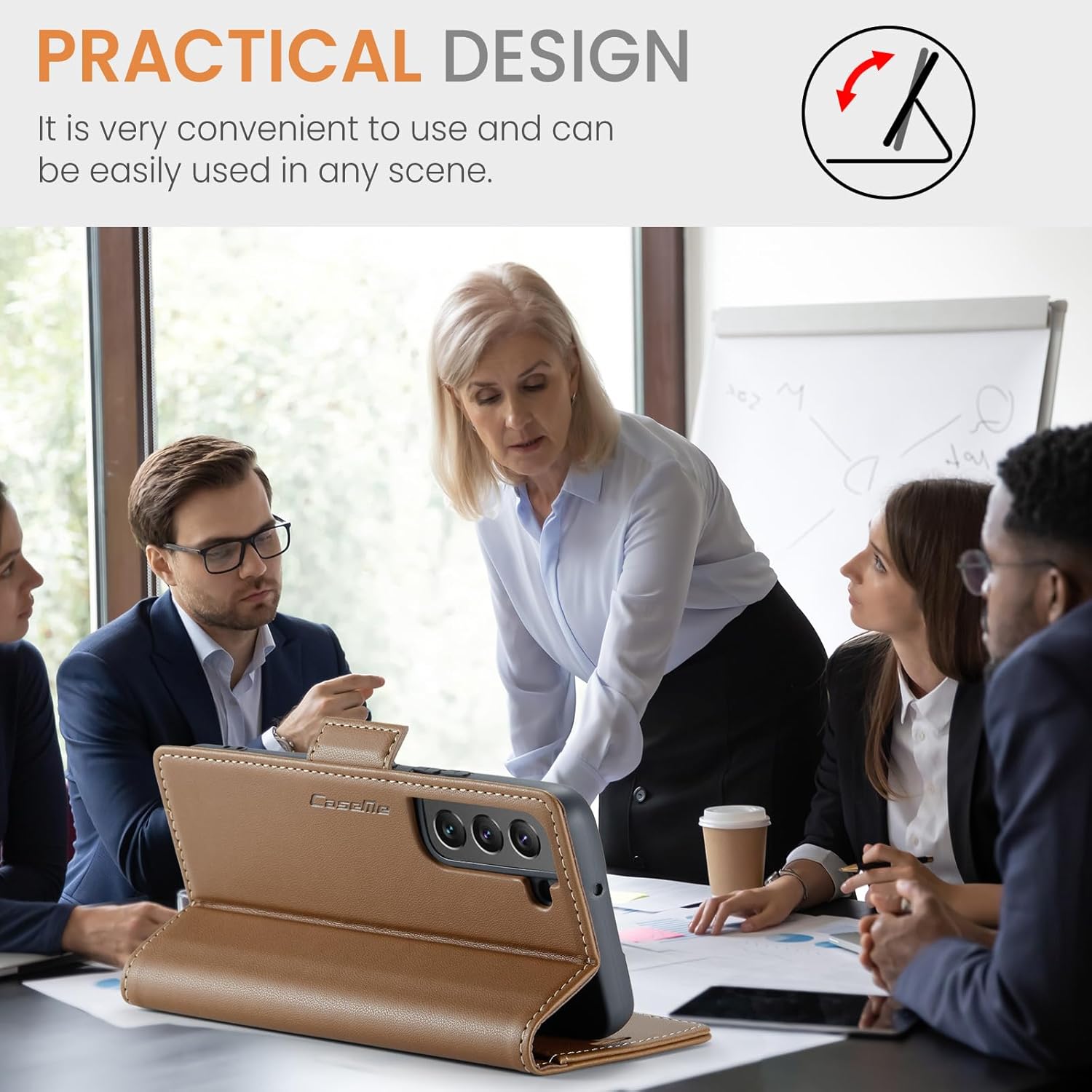 QLTYPRI Wallet Case for Samsung Galaxy S22 Plus, Premium PU Leather Magnetic Flip Folio Case with RFID Blocking Credit Card Slots Kickstand Shockproof Protective Phone Case Cover - Brown - Image 5