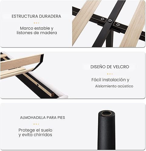 Miniatura 6 de SHA CERLIN Base de cama de terciopelo de tamaño matrimonial con cabecera capitoné de canal vertical, plataforma tapizada con listones de madera, no