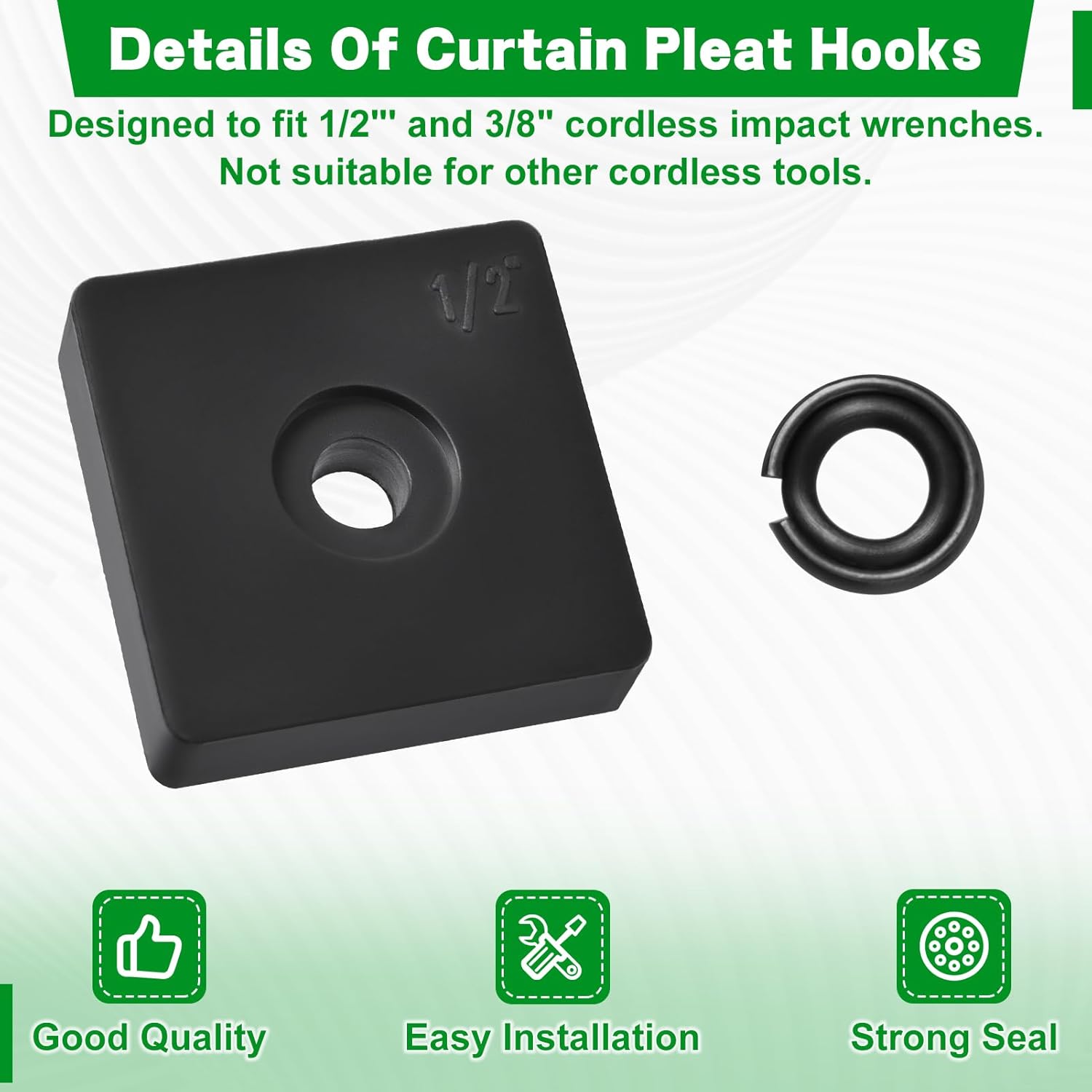 10 Sets 3/8" and 1/2" Impact Retaining Ring Clip Friction with O-Ring Includes Anvil Retaining Installation Tool Lock Ring with O-Ring for Electric & Pneumatic Impact Wrench