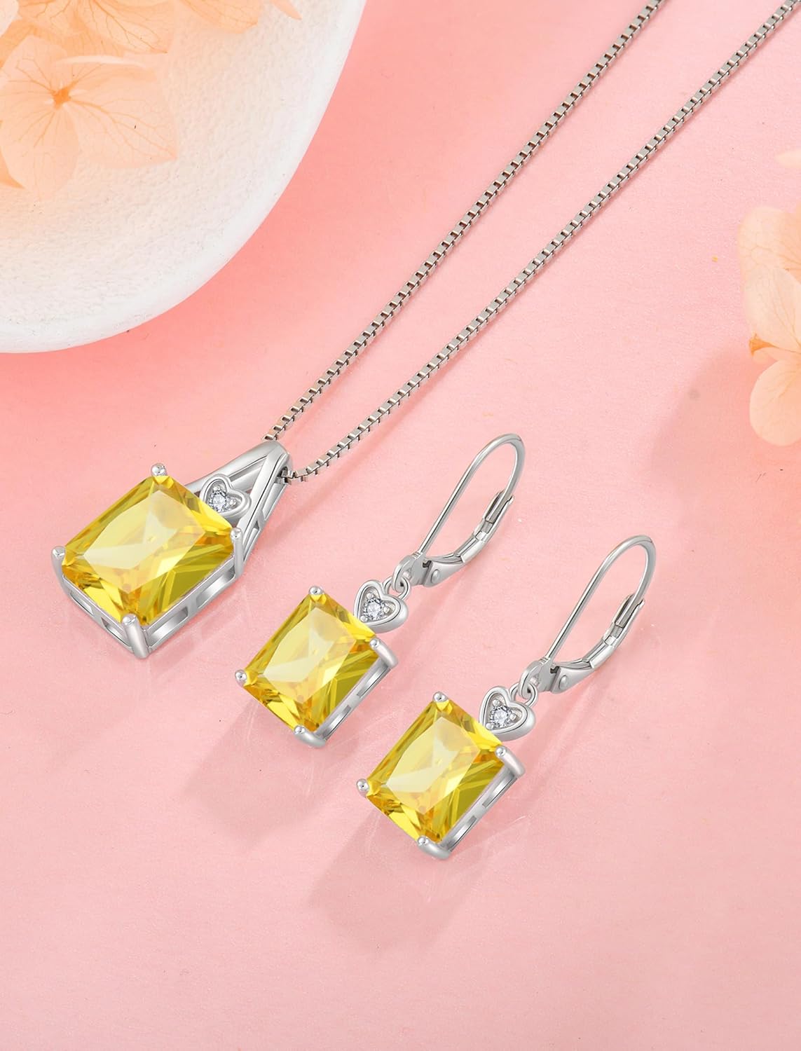 Dangle Drop Earrings 925 Sterling Silver Baguette Leverback Earrings Birthstone Jewelry for Women - Image 5