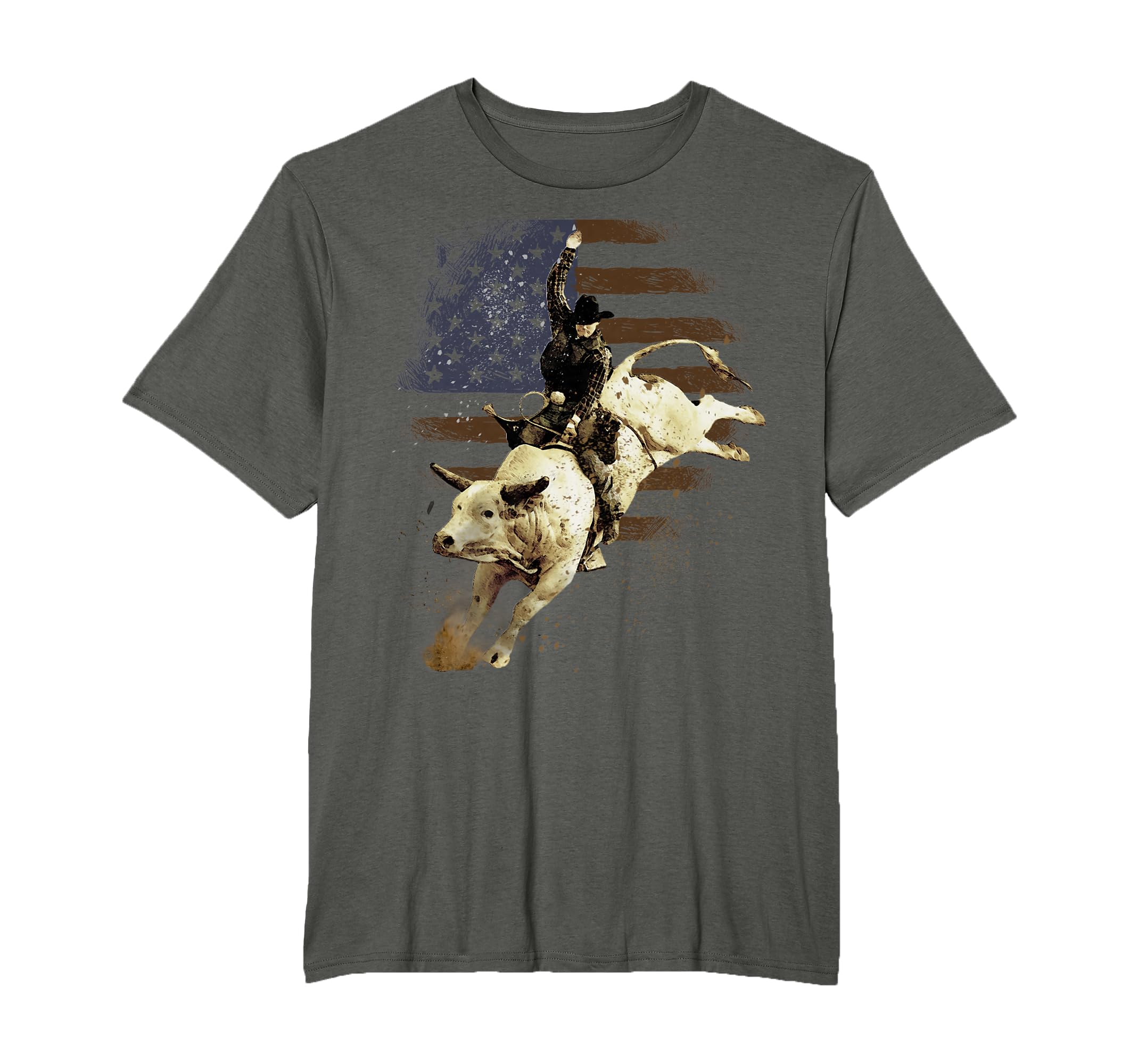 Rodeo Bull Rider Gift Patriotic American Flag for Cowboys T-Shirt