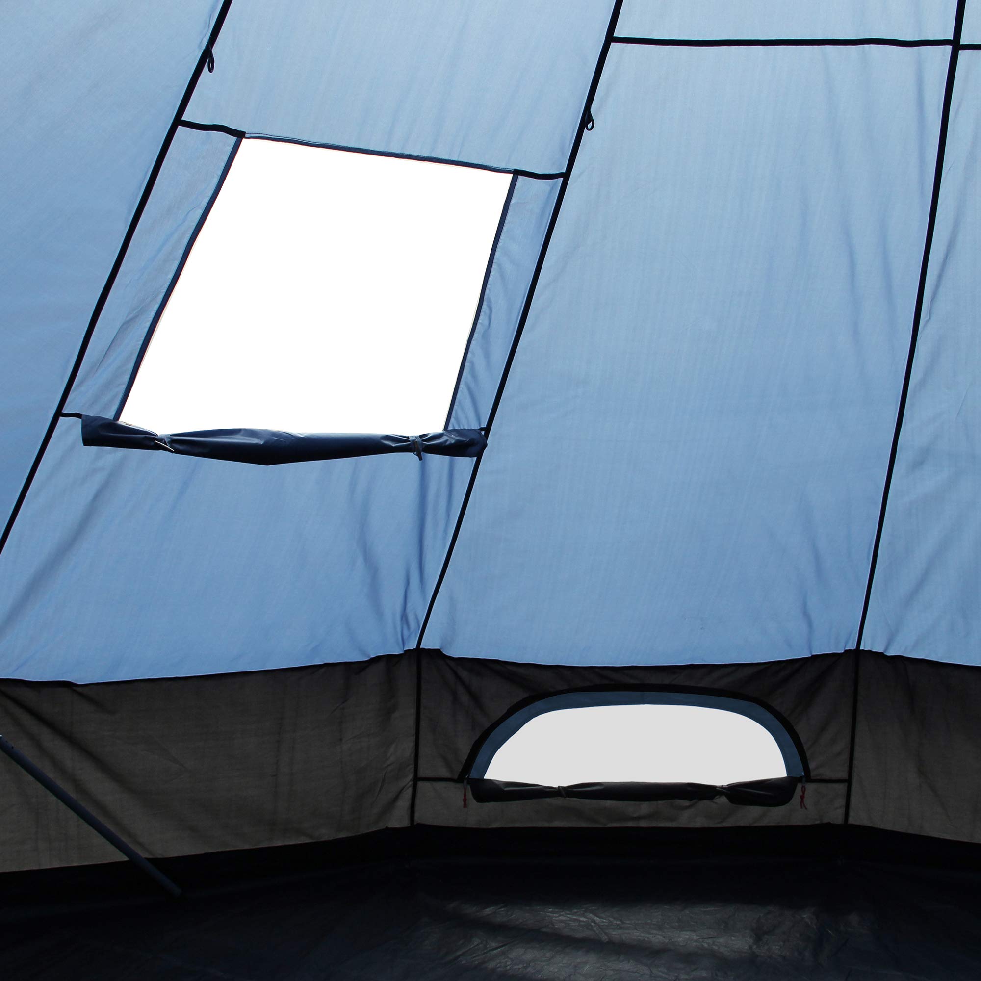 your GEAR Tienda de campaña Ravello Tipi en 2 tamaños para 4-8 personas, tienda familiar con 400 cm o 500 cm de diámetro, tienda de campaña con columna de agua de 5000 mm, protección UV 50+, suelo