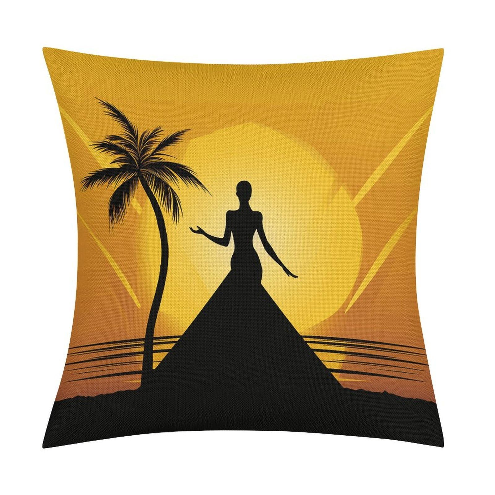 Adfgyerh Style Silhouette Of A Woman Pillow Covers Soft And Comfortable Invisible Zipper ，Home Decor 18X18 Inch Edging Technology，Throw Pillow Covers For Couch Sofa Bedroom Living Room.