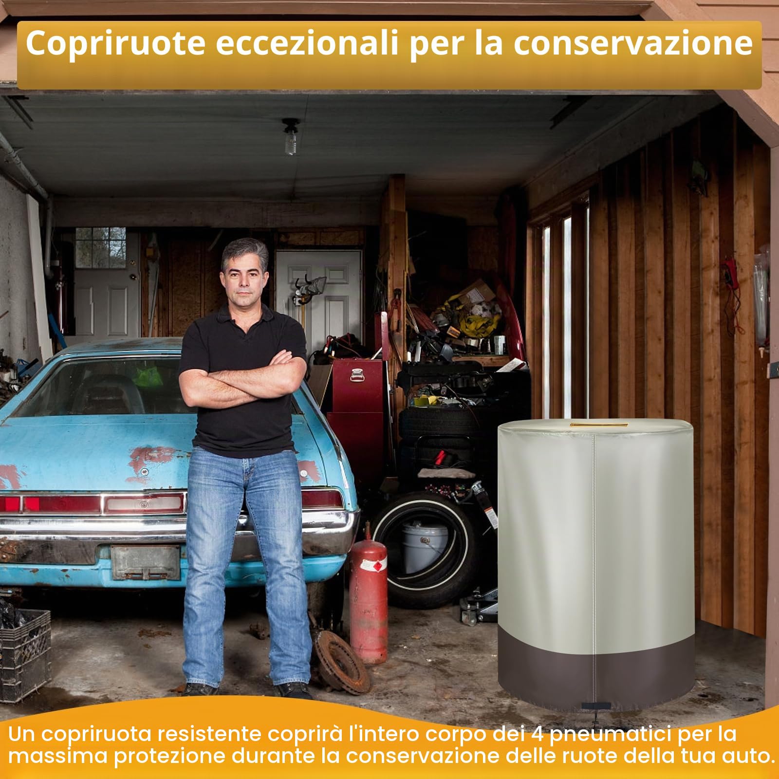 Copertura per pneumatici, resistente 420D, copertura per pneumatici da auto, coperture per ruote di scorta grandi per esterni, coperture universali per ruote di scorta con cerniera, presa d'aria e