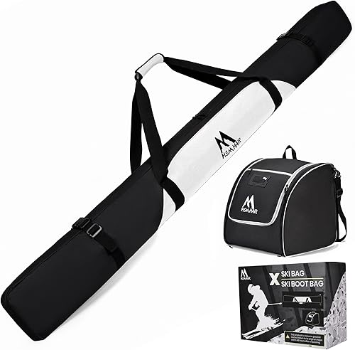 Bolsa de esquí y bolsa para botas de esquí, bolsa de esquí acolchada combinada para viajes aéreos, bolsa de botas de esquí a prueba de agua para