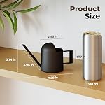 Bamworld Petits pots d'arrosage intérieur / extérieur Plante en métal noir Acier inoxydable Long Spoutt Fleurs Arrosage Can pour maison Jardin Plantes 10OZ Bouteille d'arrosage mignon décoratif pour Bonsai