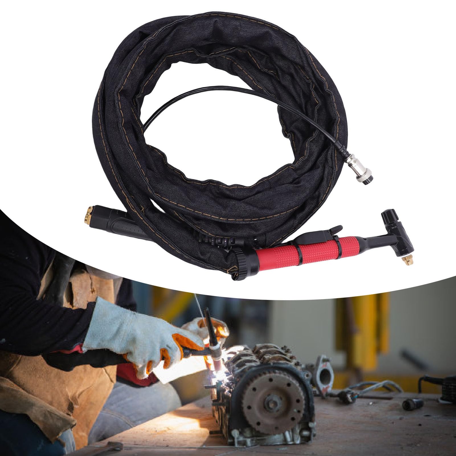 Ausla Kit Pistola per Saldatura TIG, Torcia per Saldatura Ad di Argon in Ottone di Alta qualità da 16,4 Piedi per Saldatrice TIG QQ150