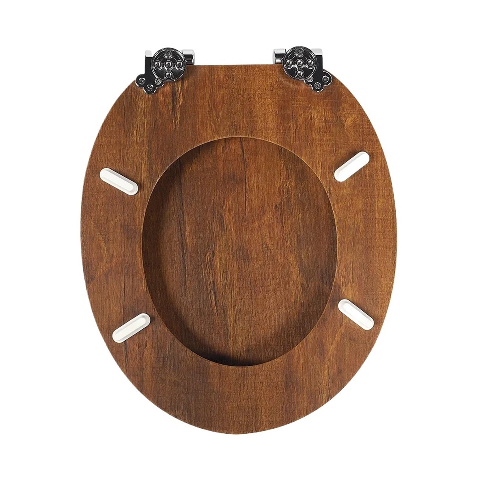 Asiento De Inodoro con Descenso Automático Tapa Universal Gafas Madera Capacidad Carga 190 Kg En Aspecto Resistente Y CóModo