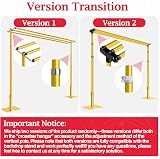 EMART Backdrop Stand Heavy Duty 3mx3m Three Crossbar Pipe and Drape Background Support Kit, Adjustable Metal Frame for Wedding, Birthday, Party Decorations - Gold - 5