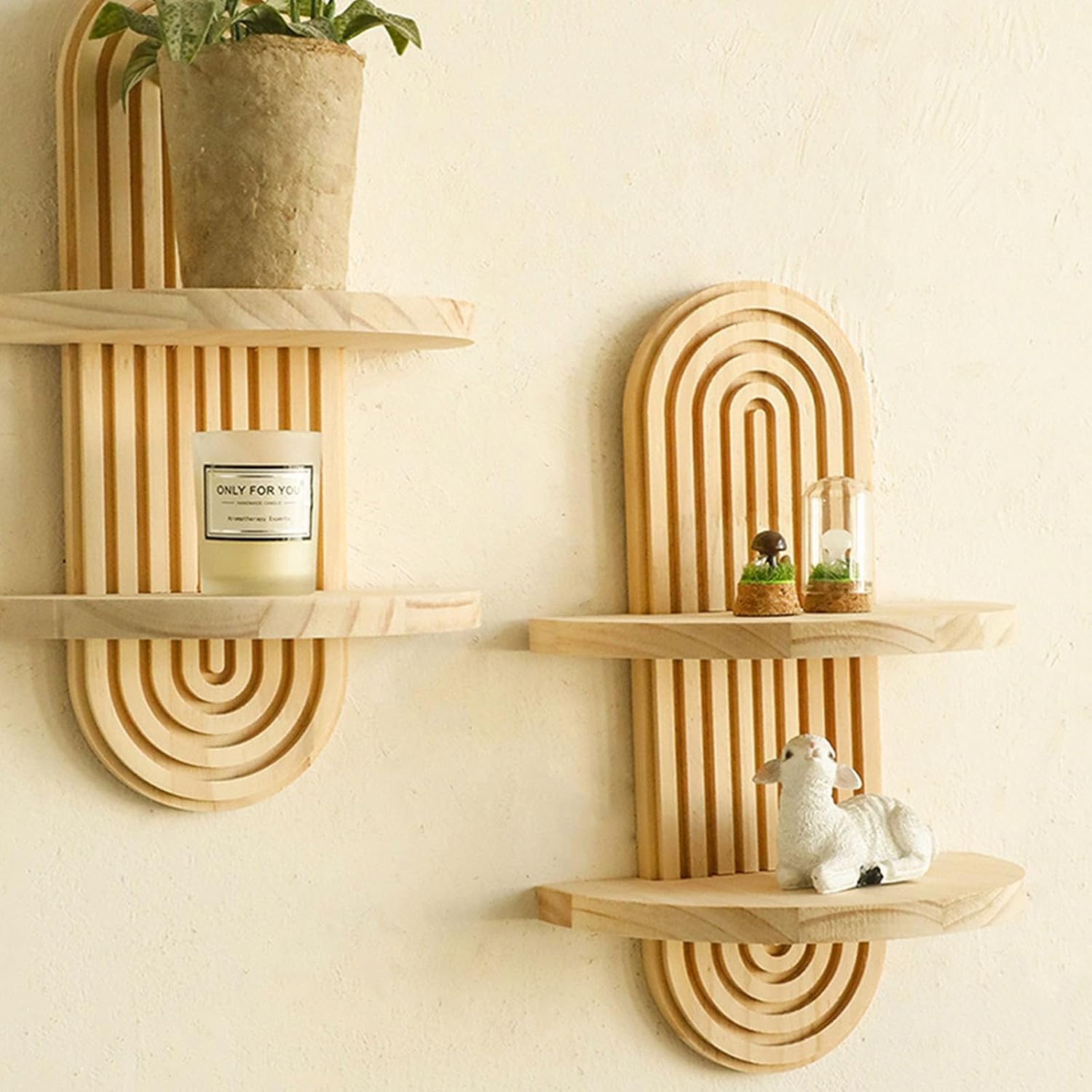 Wall Mounted Shelf for Books and Decoration Elegant Rainbow Arch Storage Rack Decorative Bedroom Hanging Holder Wall Mount image 2