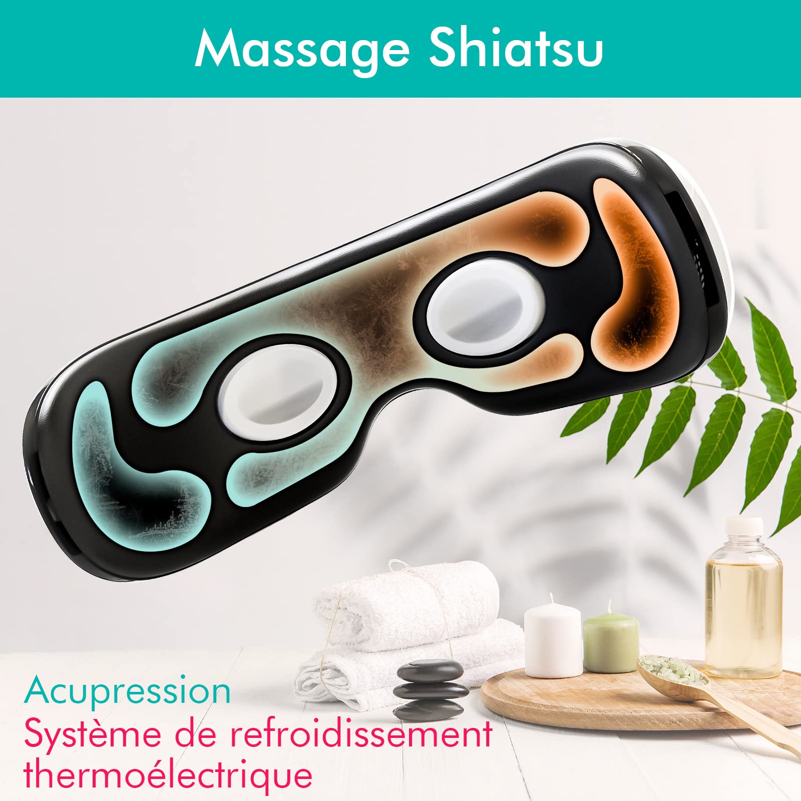 A80 Masseur Oculaire Chaleur et Froid - Anti Cernes - Rechargeable