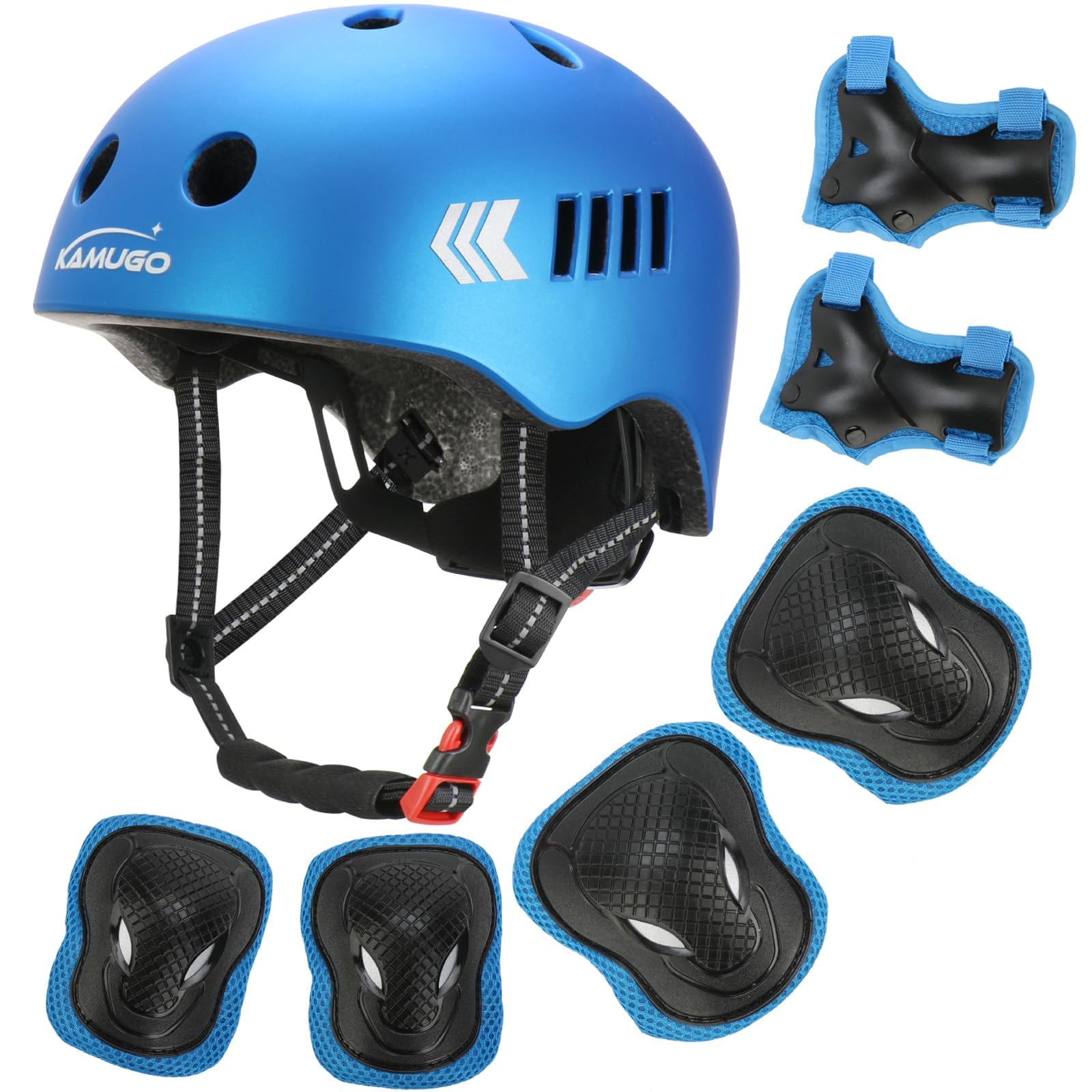 Kamugo Equipo de Protección Ajustable para Niños - Casco, Rodilleras, Coderas, Guantes, Compatible con Bicicleta, Skateboard, monopatín y Otros Deportes Extremos — view 10