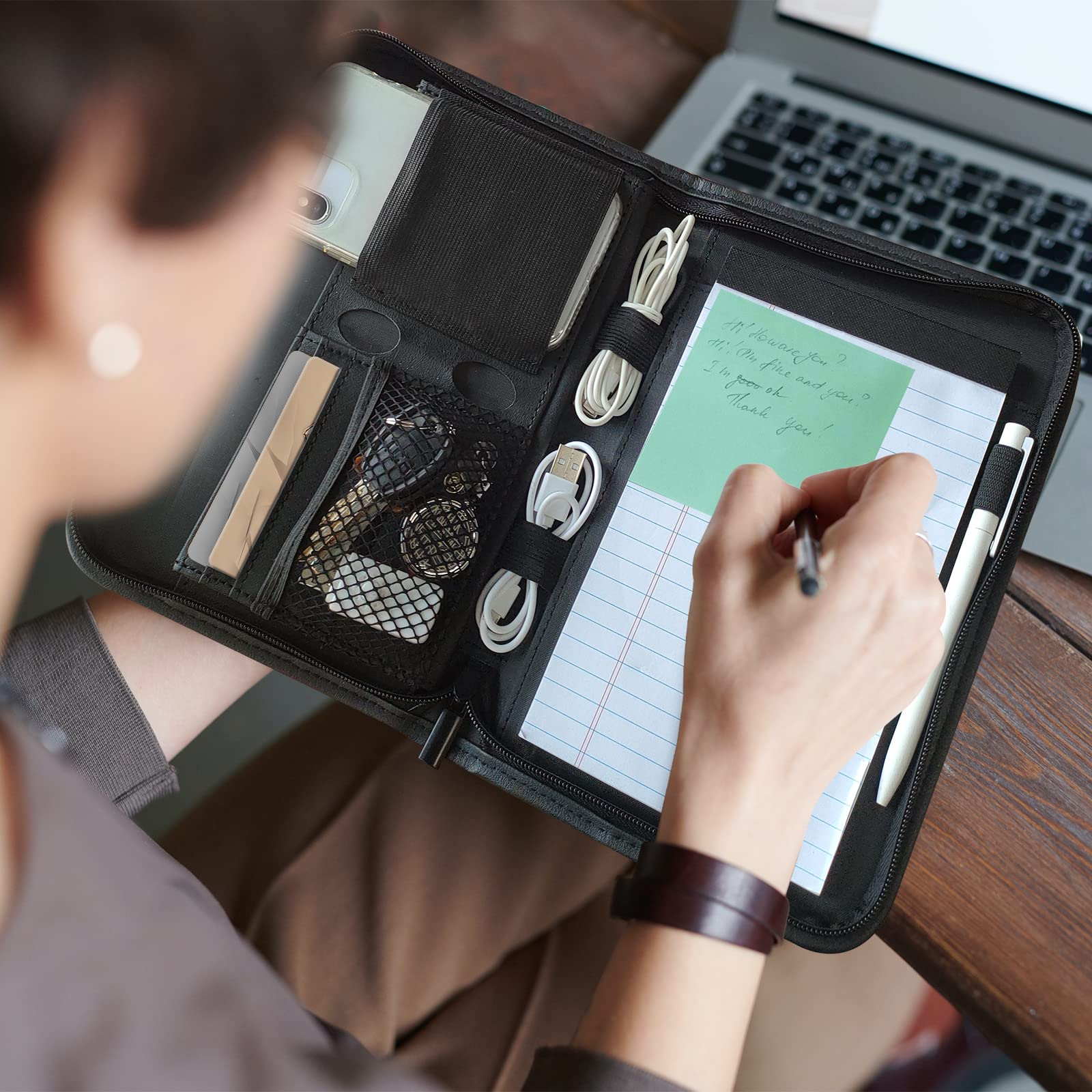 Tyson Cartella Organizzatore In Pelle PU Con Taccuino, Portadocumenti E Supporto Per Tablet, Perfetta Per Viaggi E Lavoro