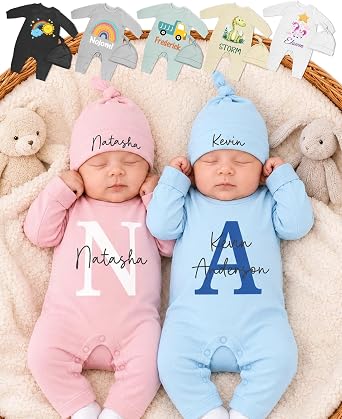 Personalized Baby Clothes Custom Newborn Name Coming Home Outfit for Boy Girl Customized Long Sleeve Rompers Gift
