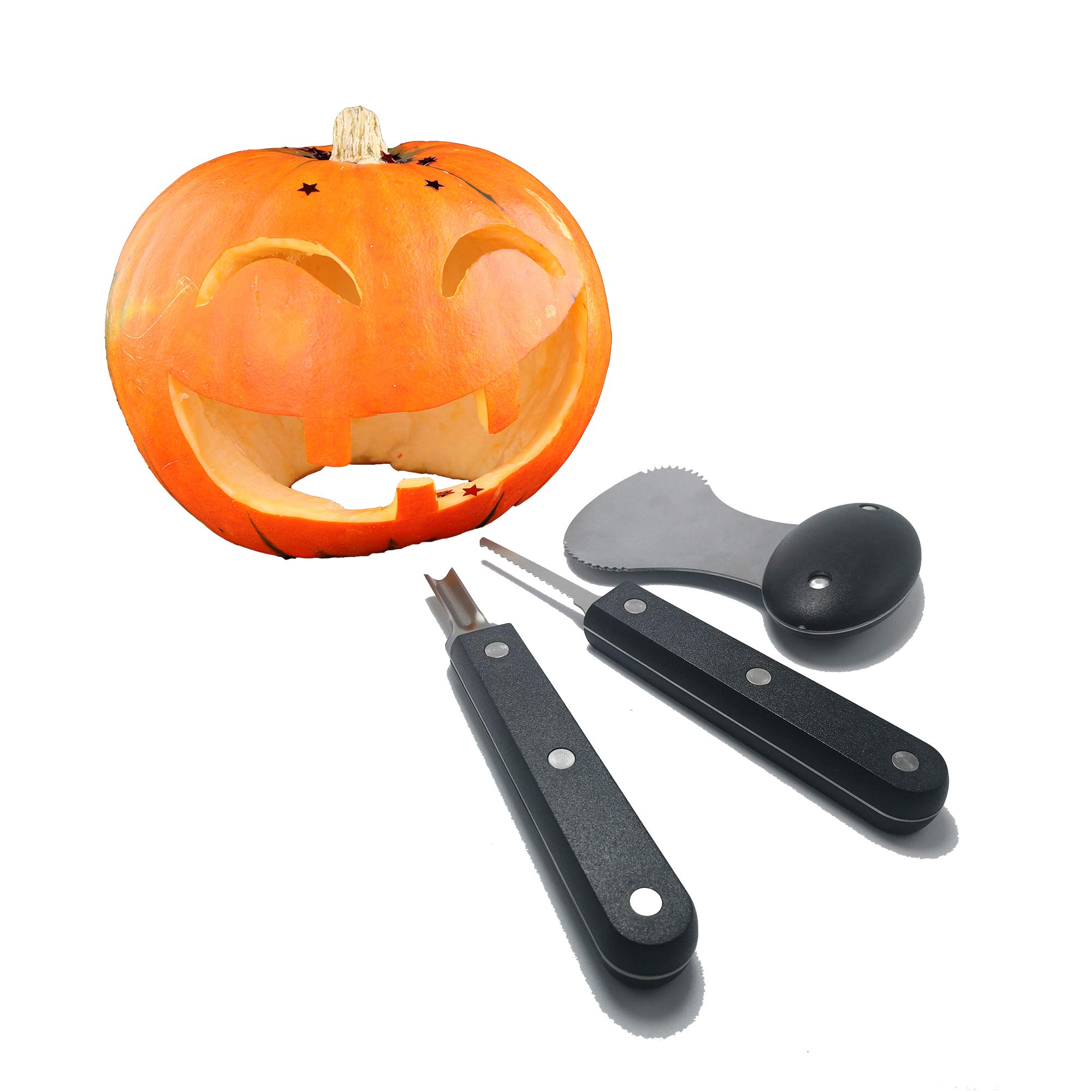 Buy iZAN 3 Pieces Halloween Pumpkin Carving Tools Heavy Duty Stainless