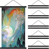 Vista 7 de Kanayu Paquete de 6 marcos magnéticos para pósteres, marcos de madera clara, para colgar pósteres de madera de teca, kit para colgar pósteres