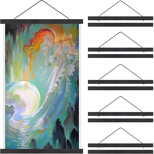 Miniatura 7 de Kanayu Paquete de 6 marcos magnéticos para pósteres, marcos de madera clara, para colgar pósteres de madera de teca, kit para colgar pósteres