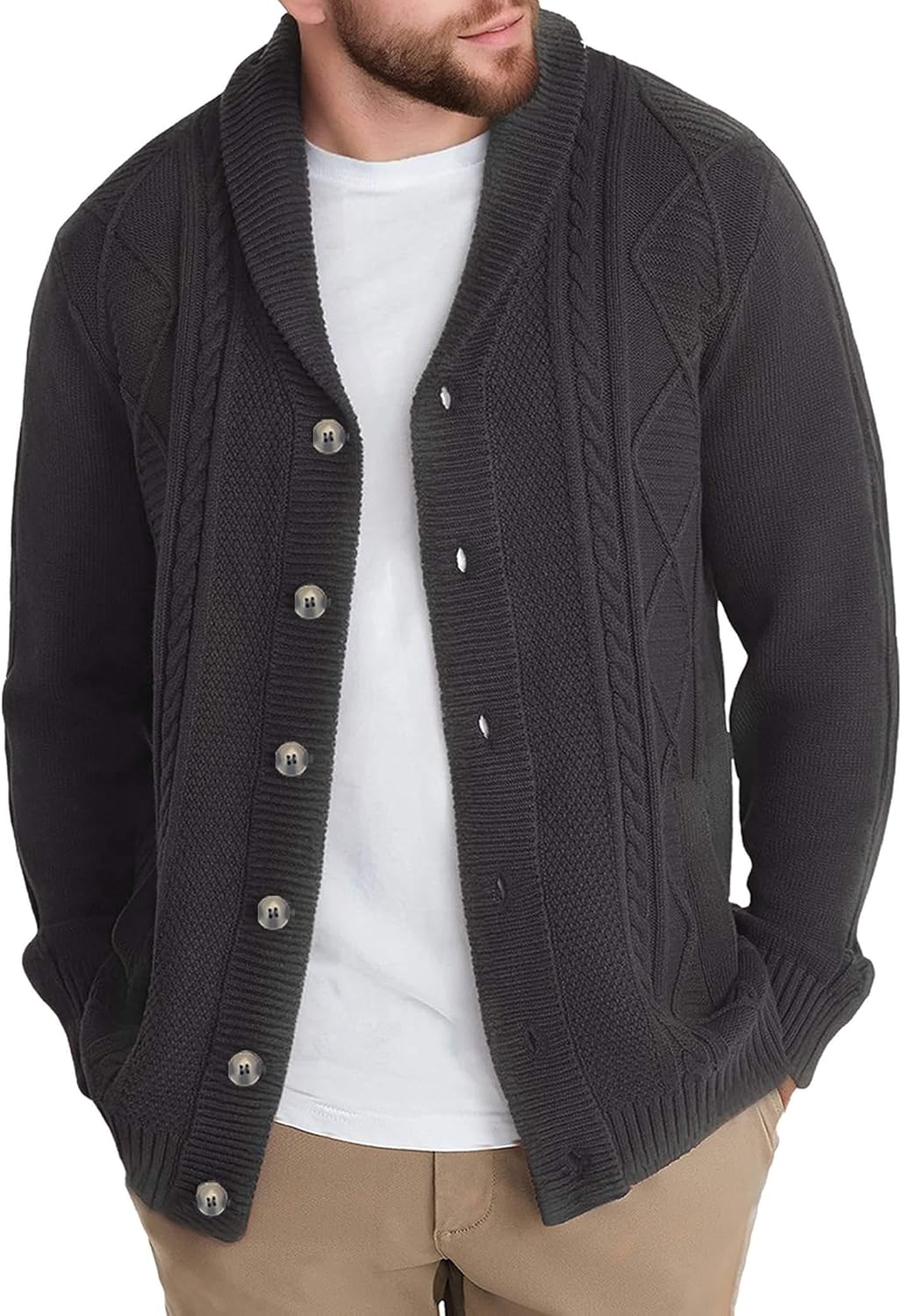 Mens Cardigan Sweaters Casual Long Sleeve Shawl Kuwait Ubuy