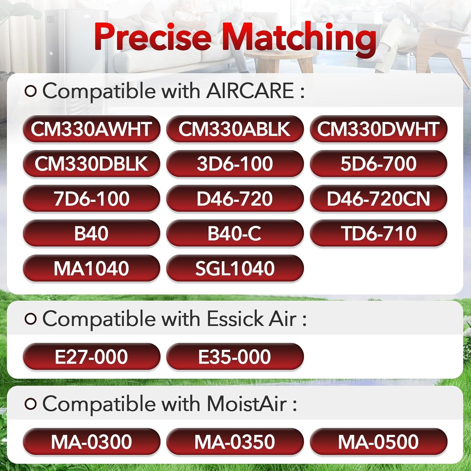 6 Pcs 1040 Humidifier Wick Filter Replacement Compatible with AIRCARE Essick Air B40 B40-C, for 3D6100 5D6700 76D100 CM330 Series